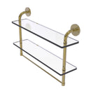 Allied Brass Remi Collection 22 Inch Two Tiered Glass Shelf with Integrated Towel Bar RM-2-22TB-UNL