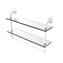 Allied Brass Remi Collection 22 Inch Two Tiered Glass Shelf with Integrated Towel Bar RM-2-22TB-WHM