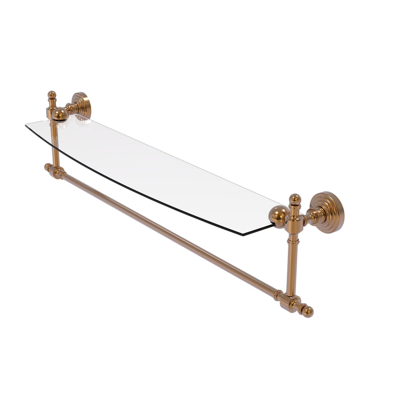 Allied Brass Retro Wave Collection 24 Inch Glass Vanity Shelf with Integrated Towel Bar RW-33TB-24-BBR