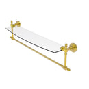 Allied Brass Retro Wave Collection 24 Inch Glass Vanity Shelf with Integrated Towel Bar RW-33TB-24-PB