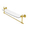 Allied Brass Retro Wave Collection 24 Inch Glass Vanity Shelf with Integrated Towel Bar RW-33TB-24-PB