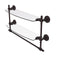 Allied Brass Retro Wave Collection 18 Inch Two Tiered Glass Shelf with Integrated Towel Bar RW-34TB-18-ABZ