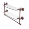 Allied Brass Retro Wave Collection 18 Inch Two Tiered Glass Shelf with Integrated Towel Bar RW-34TB-18-CA