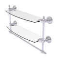 Allied Brass Retro Wave Collection 18 Inch Two Tiered Glass Shelf with Integrated Towel Bar RW-34TB-18-PC