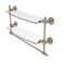 Allied Brass Retro Wave Collection 18 Inch Two Tiered Glass Shelf with Integrated Towel Bar RW-34TB-18-PEW