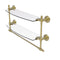 Allied Brass Retro Wave Collection 18 Inch Two Tiered Glass Shelf with Integrated Towel Bar RW-34TB-18-SBR