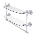 Allied Brass Retro Wave Collection 18 Inch Two Tiered Glass Shelf with Integrated Towel Bar RW-34TB-18-SCH