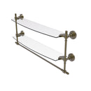 Allied Brass Retro Wave Collection 24 Inch Two Tiered Glass Shelf with Integrated Towel Bar RW-34TB-24-ABR