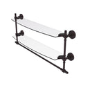Allied Brass Retro Wave Collection 24 Inch Two Tiered Glass Shelf with Integrated Towel Bar RW-34TB-24-ABZ
