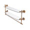 Allied Brass Retro Wave Collection 24 Inch Two Tiered Glass Shelf with Integrated Towel Bar RW-34TB-24-BBR