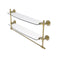 Allied Brass Retro Wave Collection 24 Inch Two Tiered Glass Shelf with Integrated Towel Bar RW-34TB-24-UNL