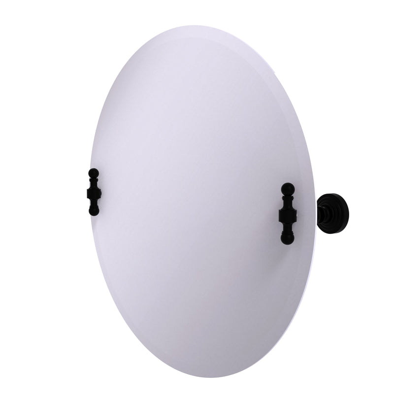 Allied Brass Frameless Round Tilt Mirror with Beveled Edge RW-90-BKM