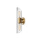 Dainolite 2 Light Aged Brass Vanity with Clear Fluted Glass SAM-162W-AGB