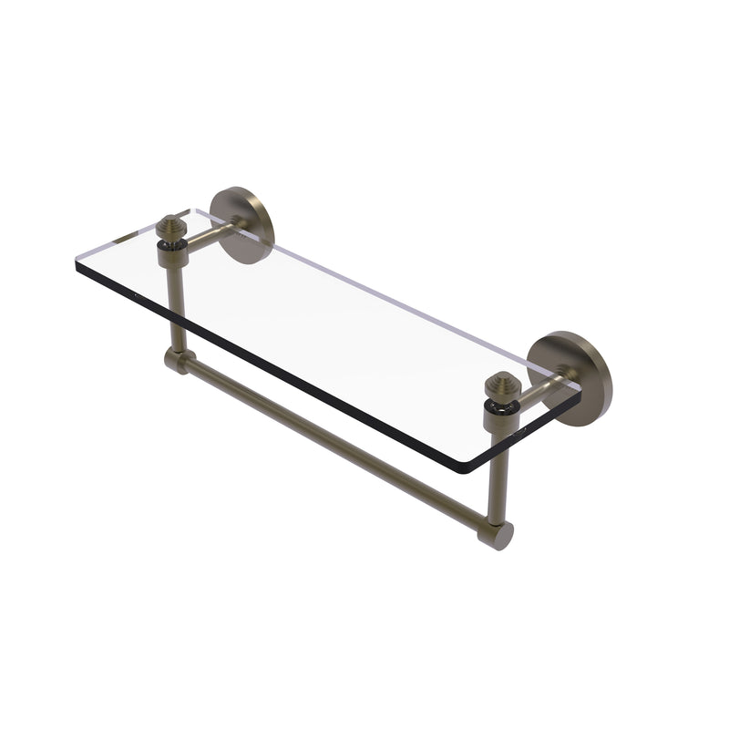 Allied Brass Southbeach Collection 16 Inch Glass Vanity Shelf with Integrated Towel Bar SB-1TB-16-ABR