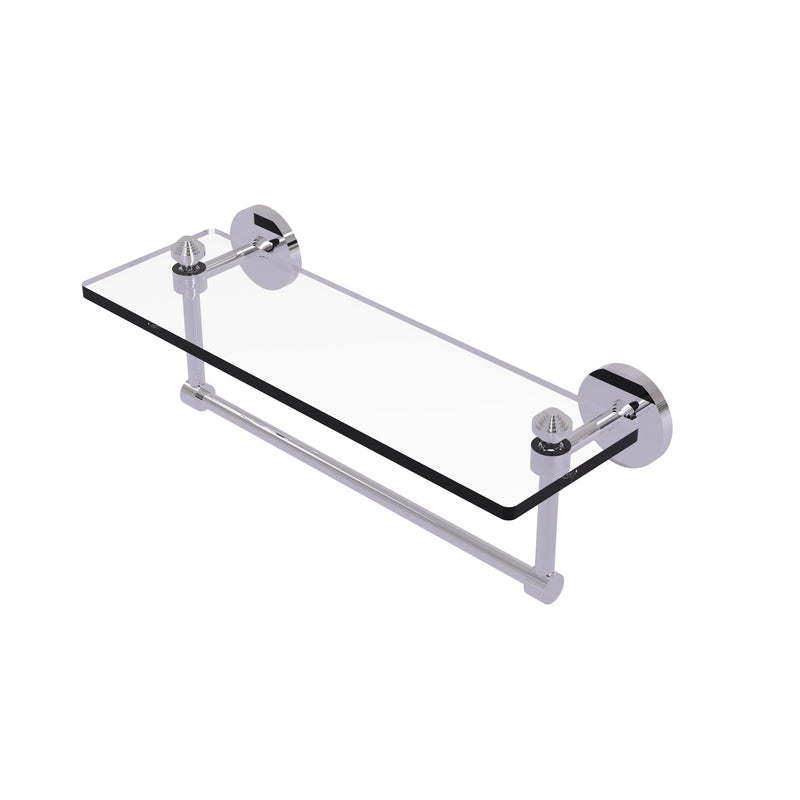 Allied Brass Southbeach Collection 16 Inch Glass Vanity Shelf with Integrated Towel Bar SB-1TB-16-PC