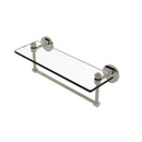 Allied Brass Southbeach Collection 16 Inch Glass Vanity Shelf with Integrated Towel Bar SB-1TB-16-PNI