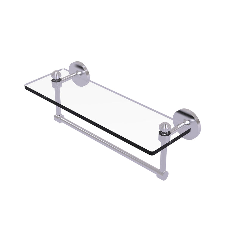 Allied Brass Southbeach Collection 16 Inch Glass Vanity Shelf with Integrated Towel Bar SB-1TB-16-SCH