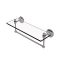 Allied Brass Southbeach Collection 16 Inch Glass Vanity Shelf with Integrated Towel Bar SB-1TB-16-SN
