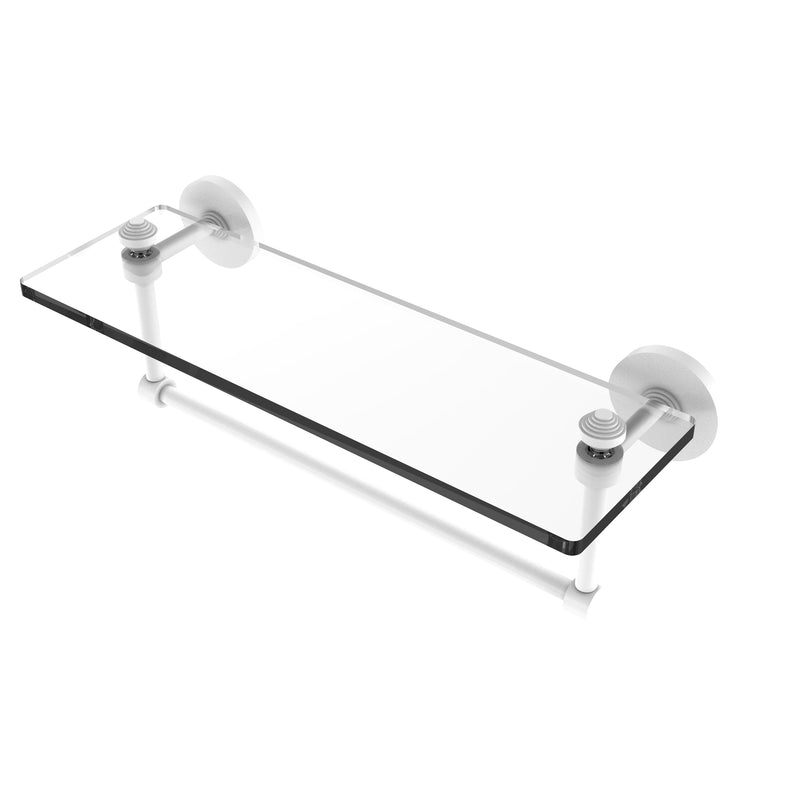 Allied Brass Southbeach Collection 16 Inch Glass Vanity Shelf with Integrated Towel Bar SB-1TB-16-WHM
