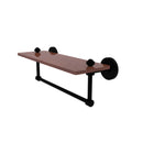 Allied Brass South Beach Collection 16 Inch Solid IPE Ironwood Shelf with Integrated Towel Bar SB-1TB-16-IRW-BKM