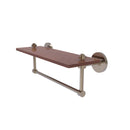 Allied Brass South Beach Collection 16 Inch Solid IPE Ironwood Shelf with Integrated Towel Bar SB-1TB-16-IRW-PEW