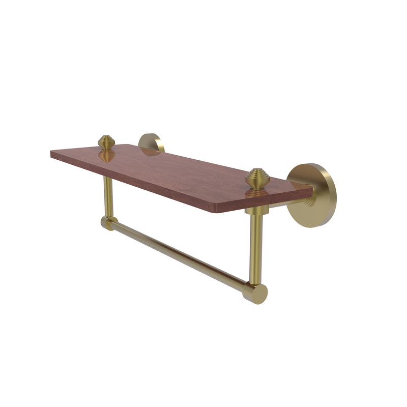 Allied Brass South Beach Collection 16 Inch Solid IPE Ironwood Shelf with Integrated Towel Bar SB-1TB-16-IRW-SBR