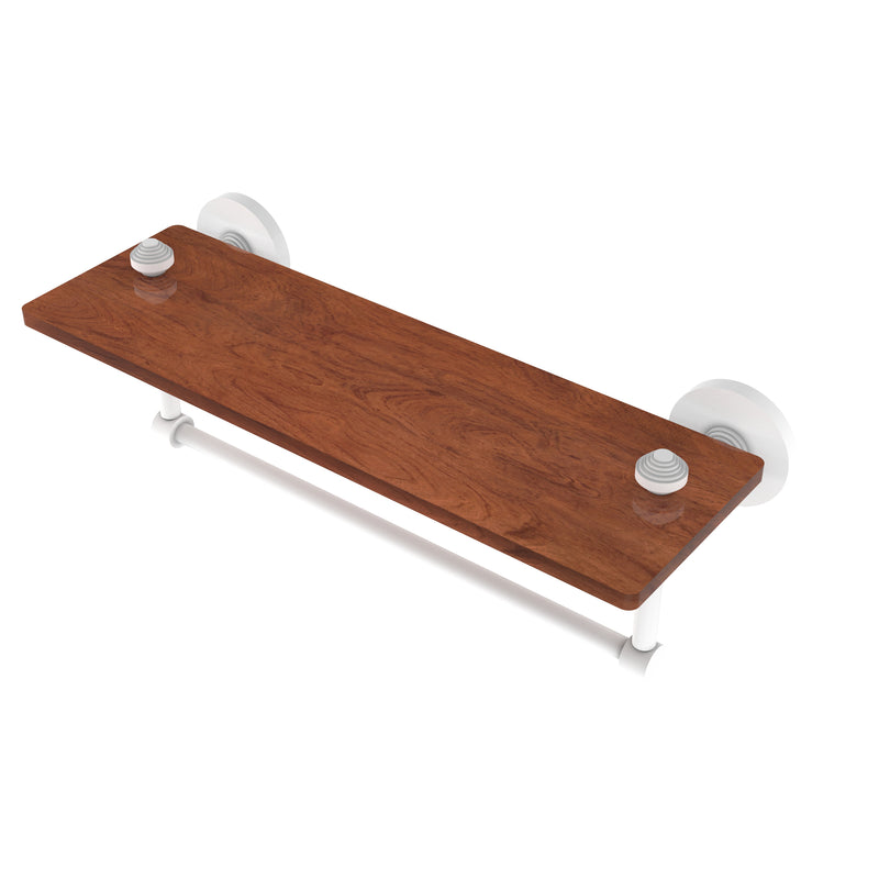 Allied Brass South Beach Collection 16 Inch Solid IPE Ironwood Shelf with Integrated Towel Bar SB-1TB-16-IRW-WHM