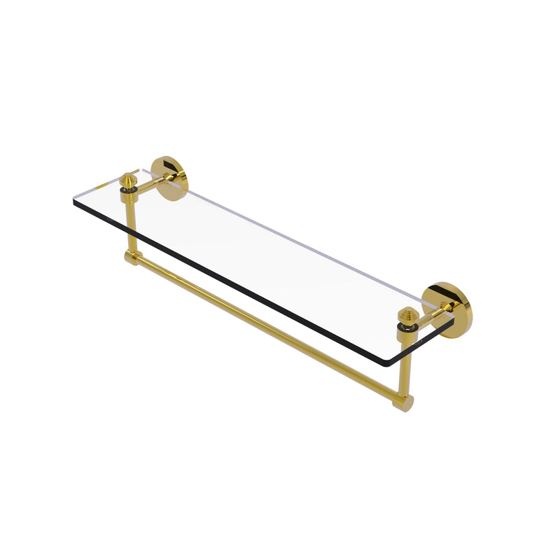 Allied Brass Southbeach Collection 22 Inch Glass Vanity Shelf with Integrated Towel Bar SB-1TB-22-PB