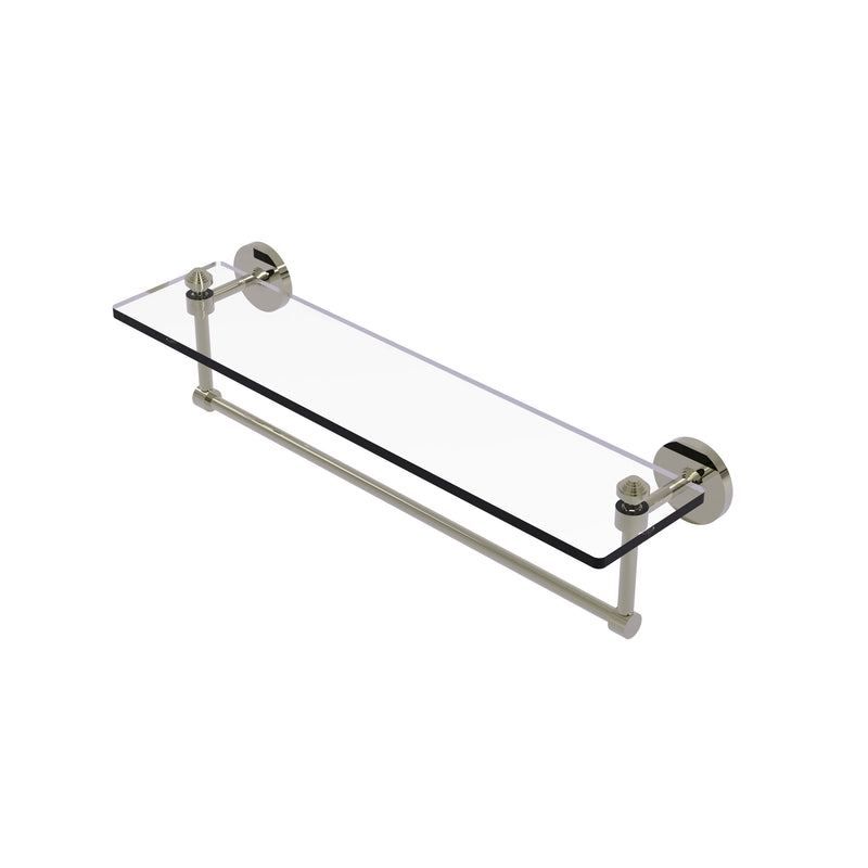 Allied Brass Southbeach Collection 22 Inch Glass Vanity Shelf with Integrated Towel Bar SB-1TB-22-PNI