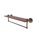 Allied Brass South Beach Collection 22 Inch Solid IPE Ironwood Shelf with Integrated Towel Bar SB-1TB-22-IRW-ABR