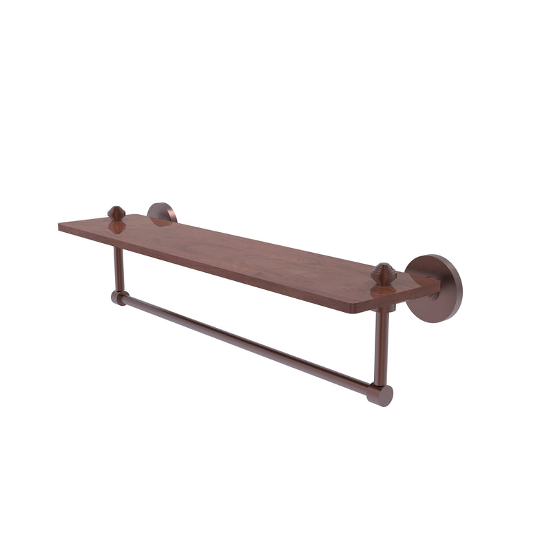 Allied Brass South Beach Collection 22 Inch Solid IPE Ironwood Shelf with Integrated Towel Bar SB-1TB-22-IRW-CA