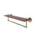 Allied Brass South Beach Collection 22 Inch Solid IPE Ironwood Shelf with Integrated Towel Bar SB-1TB-22-IRW-SBR