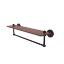 Allied Brass South Beach Collection 22 Inch Solid IPE Ironwood Shelf with Integrated Towel Bar SB-1TB-22-IRW-VB
