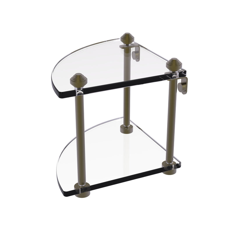 Allied Brass Southbeach Collection Two Tier Corner Glass Shelf SB-3-ABR
