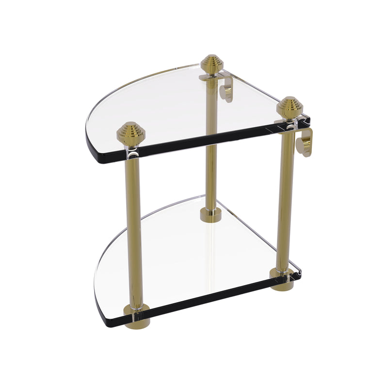 Allied Brass Southbeach Collection Two Tier Corner Glass Shelf SB-3-UNL