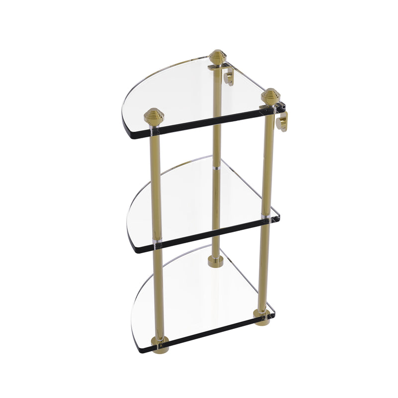 Allied Brass Southbeach Collection Three Tier Corner Glass Shelf SB-6-UNL