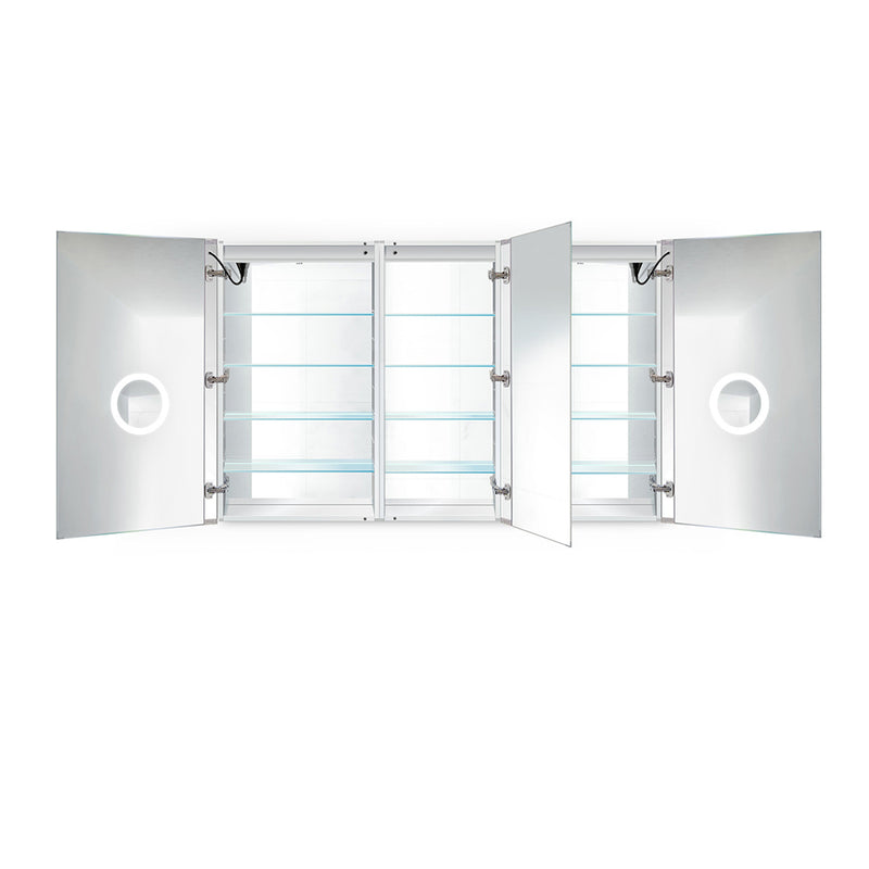 Krugg Svange 66" X 42" LED Medicine Cabinet with Dimmer and Defogger SVANGE6642DLRR