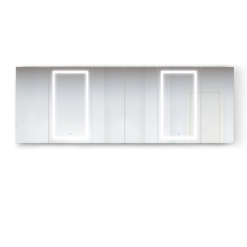 Krugg Svange 120" X 42" LED Medicine Cabinet with Dimmer and Defogger SVANGE12042DLLLRRR