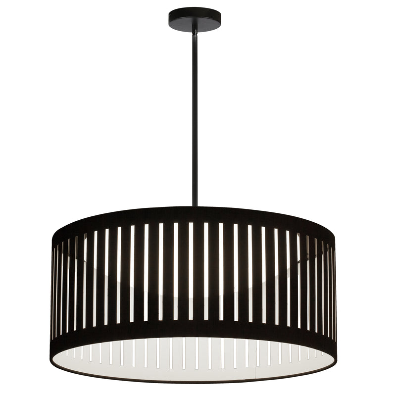 Dainolite 22W Slit Drum Pendant Matte Black with Black Shade SDLED-20P-MB-BK