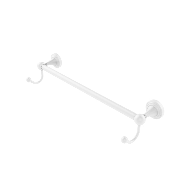 Allied Brass Sag Harbor Collection 18 Inch Towel Bar with Integrated Hooks SG-41-18-HK-WHM