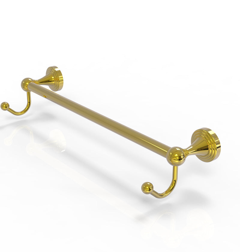 Allied Brass Sag Harbor Collection 24 Inch Towel Bar with Integrated Hooks SG-41-24-HK-PB