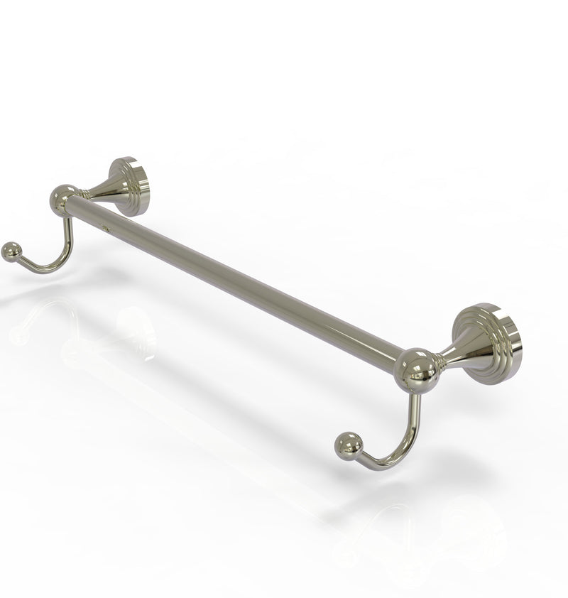 Allied Brass Sag Harbor Collection 24 Inch Towel Bar with Integrated Hooks SG-41-24-HK-PNI