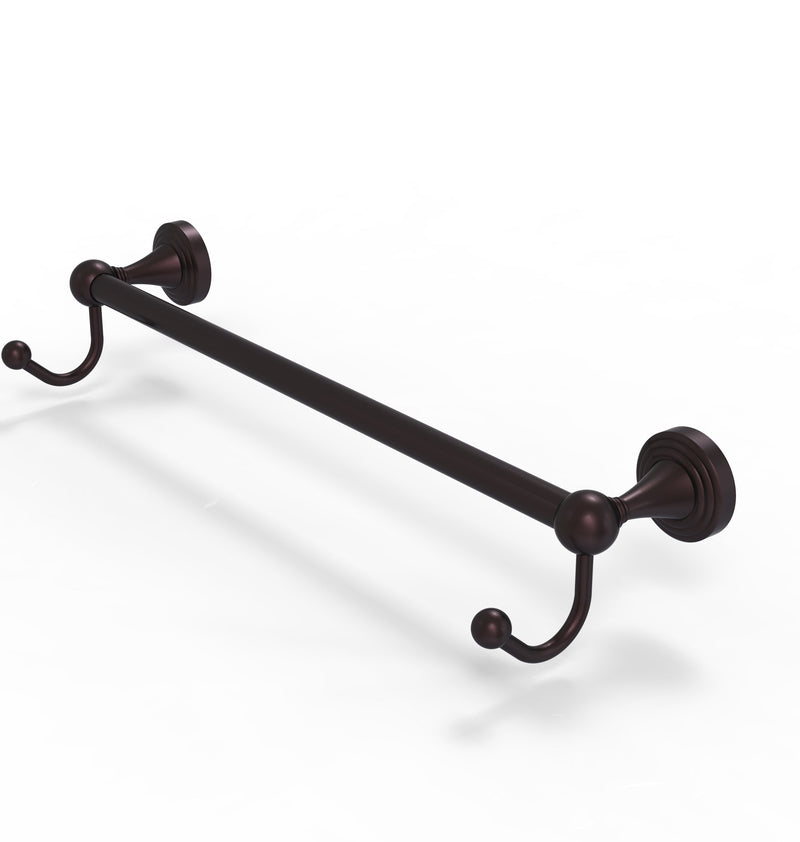 Allied Brass Sag Harbor Collection 30 Inch Towel Bar with Integrated Hooks SG-41-30-HK-ABZ