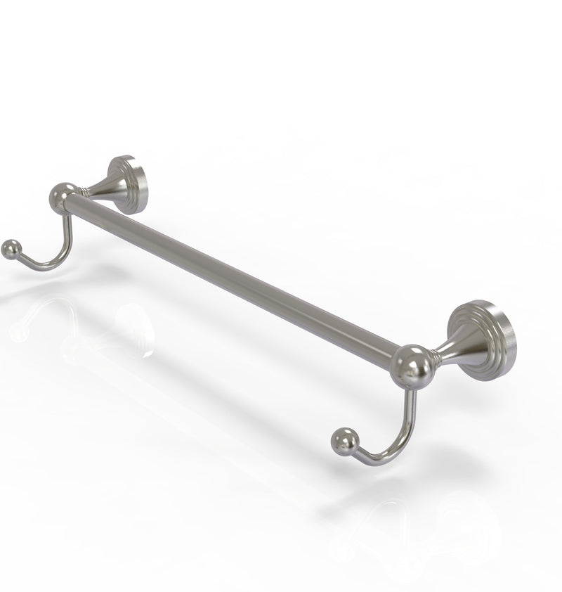 Allied Brass Sag Harbor Collection 36 Inch Towel Bar with Integrated Hooks SG-41-36-HK-SN