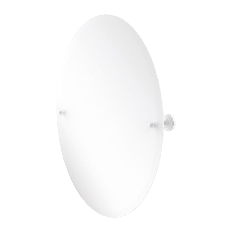 Allied Brass Sag Harbor Collection Frameless Oval Tilt Mirror with Beveled Edge SG-91-WHM