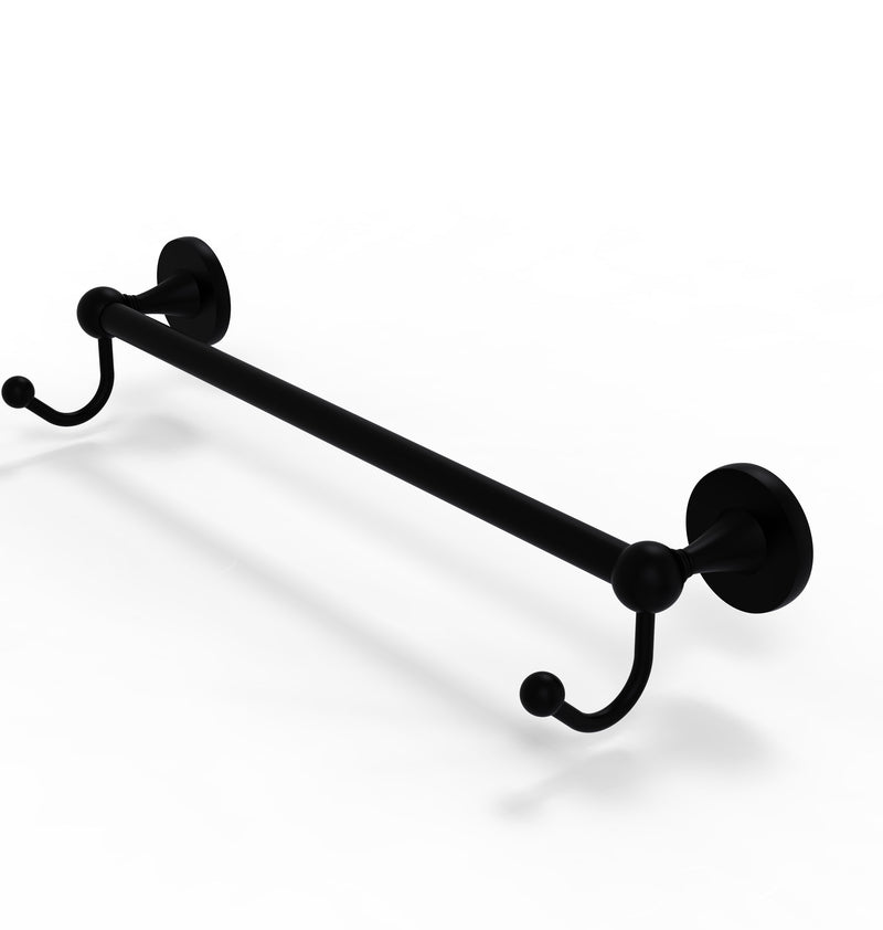 Allied Brass Shadwell Collection 30 Inch Towel Bar with Integrated Hooks SL-41-30-HK-BKM