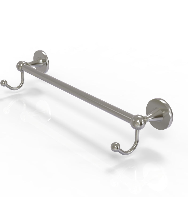 Allied Brass Shadwell Collection 30 Inch Towel Bar with Integrated Hooks SL-41-30-HK-SN