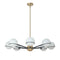 Dainolite 8 Light Halogen Chandelier Matte Black and Aged Brass with White Opal Glass SOF-388C-MB-AGB