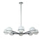 Dainolite 8 Light Halogen Chandelier Matte Black and Polished Chrome with White Opal Glass SOF-388C-MB-PC