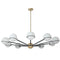 Dainolite 10 Light Halogen Chandelier Matte Black and Aged Brass with White Opal Glass SOF-5010C-MB-AGB